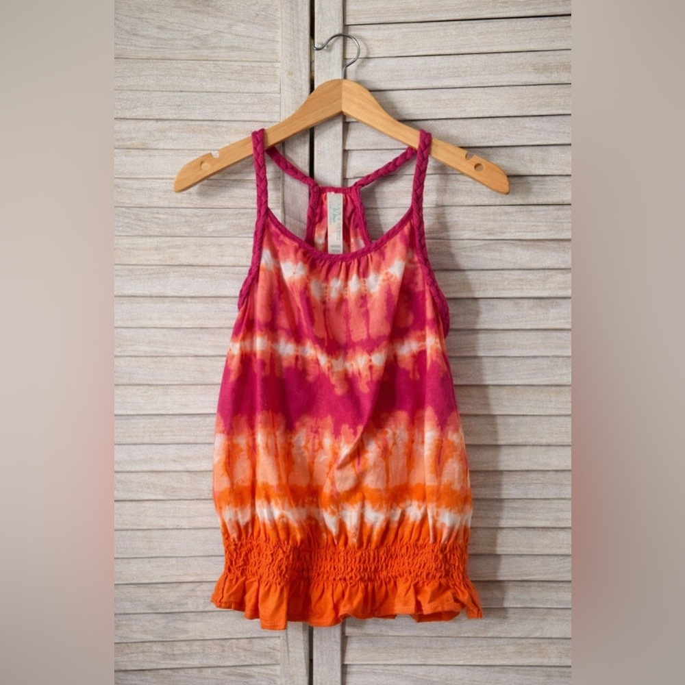 Calypso for Target Girls Tie Dye Tank Top XS 4/5 Pink Orange Boho Summer